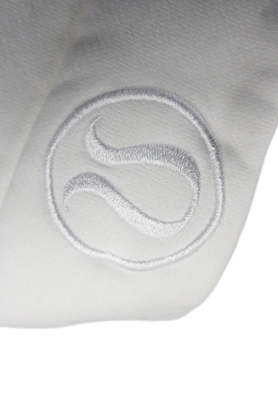 Lululemon Womens Full Zip Hoodie White High Neck Cotton Long Sleeve Size 6