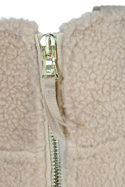 Vineyard Vines Women Sleeveless Zip High Neck Polyester Vest Beige Size 2XS