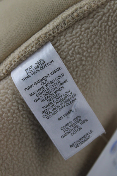 Vineyard Vines Women Sleeveless Zip High Neck Polyester Vest Beige Size 2XS