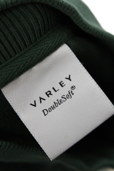Varley Womens Pullover Sweater Mock Neck Zip Short Sleeve Green Size M