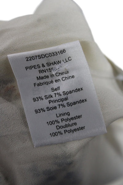 Veronica Beard Womens Wrap Skirt Ivory Silk Floral Long Zip Size 6