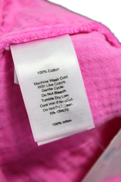 Vineyard Vines Women Shirt Dress Pink Cotton Short Sleeve Knee Length Size M