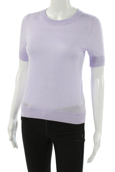 J Crew Women Purple Crewneck Short Sleeve Pullover Size XS