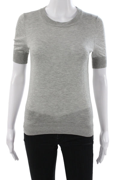 J Crew Women Pullover Crew Neck Short Sleeve Gray Lyocell Size XS