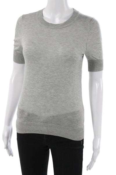 J Crew Women Pullover Crew Neck Short Sleeve Gray Lyocell Size XS