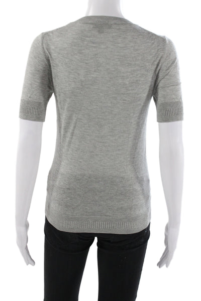 J Crew Women Pullover Crew Neck Short Sleeve Gray Lyocell Size XS