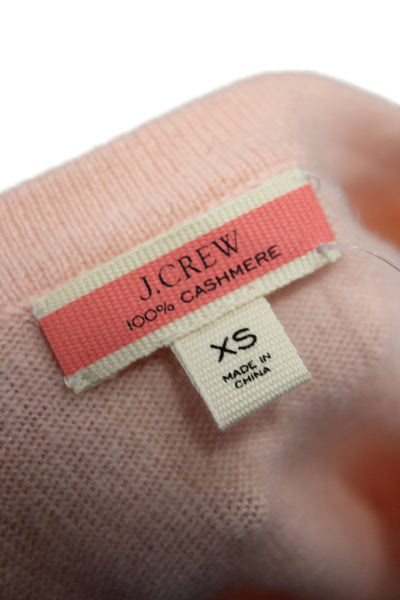J Crew Collection Womens Pink Cashmere Crewneck Short Sleeve Pullover Size XS