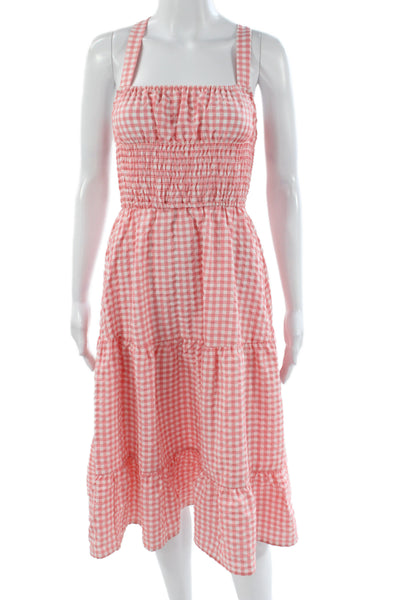 BCBGeneration Womens Sundress Pink Gingham Square Neck Size XS