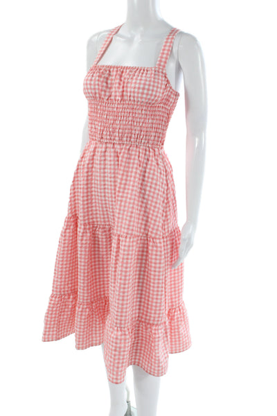 BCBGeneration Womens Sundress Pink Gingham Square Neck Size XS