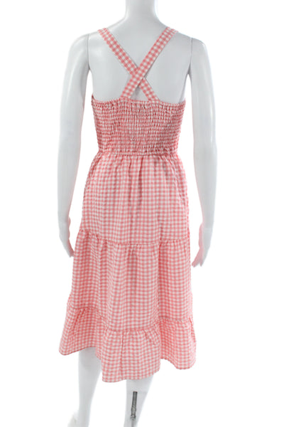 BCBGeneration Womens Sundress Pink Gingham Square Neck Size XS