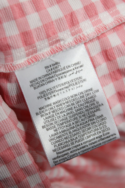 BCBGeneration Womens Sundress Pink Gingham Square Neck Size XS