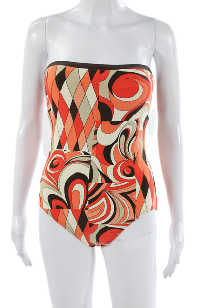 Michael Michael Kors Women One Piece Swimsuit Multicolor Geometric Nylon Size 8