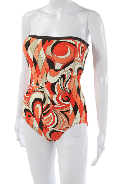 Michael Michael Kors Women One Piece Swimsuit Multicolor Geometric Nylon Size 8
