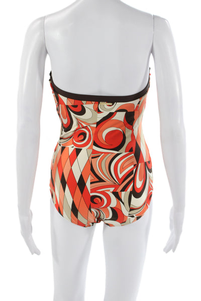 Michael Michael Kors Women One Piece Swimsuit Multicolor Geometric Nylon Size 8