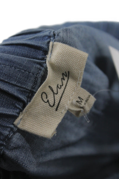 Elan Womens Cargo Pants Blue Tencel Drawstring 29in Inseam Size M