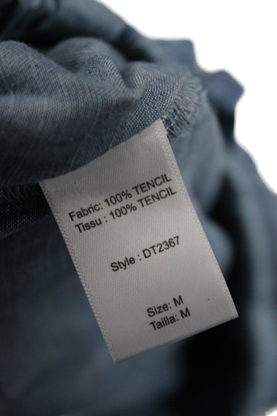 Elan Womens Cargo Pants Blue Tencel Drawstring 29in Inseam Size M