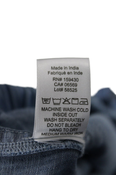 Elan Womens Cargo Pants Blue Tencel Drawstring 29in Inseam Size M
