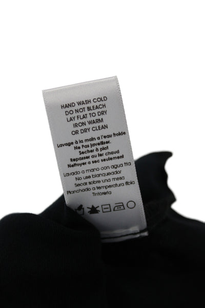 Nation LTD Womens Basic Black V-Neck Long Sleeve Blouse Viscose Size M