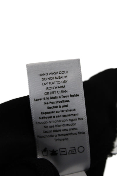 Nation LTD Women Black V-Neck Basic T-Shirt Short Sleeve Rayon Size M