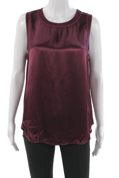 Michael Stars Womens Basic Purple Sleeveless Round Neck Tank Size M
