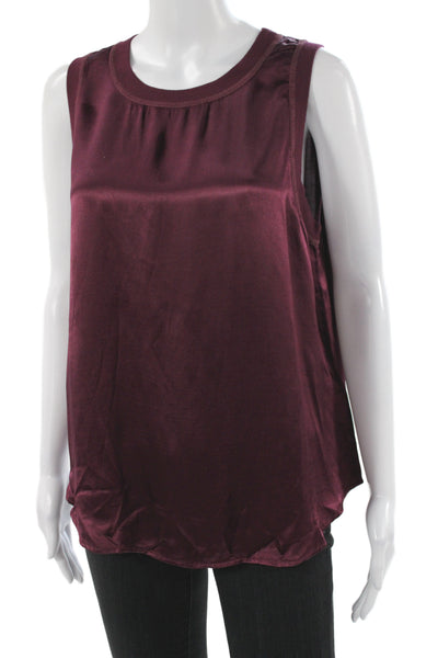 Michael Stars Womens Basic Purple Sleeveless Round Neck Tank Size M