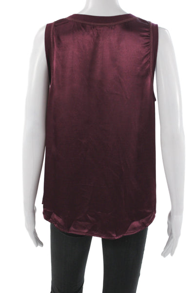 Michael Stars Womens Basic Purple Sleeveless Round Neck Tank Size M