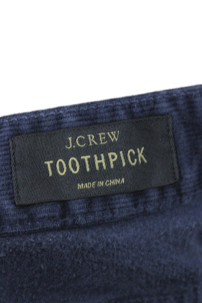 J Crew Women Ankle Pants Blue Button Cotton Casual Size 28