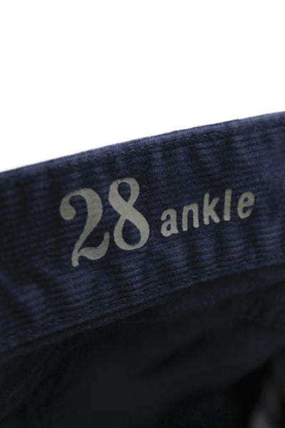 J Crew Women Ankle Pants Blue Button Cotton Casual Size 28