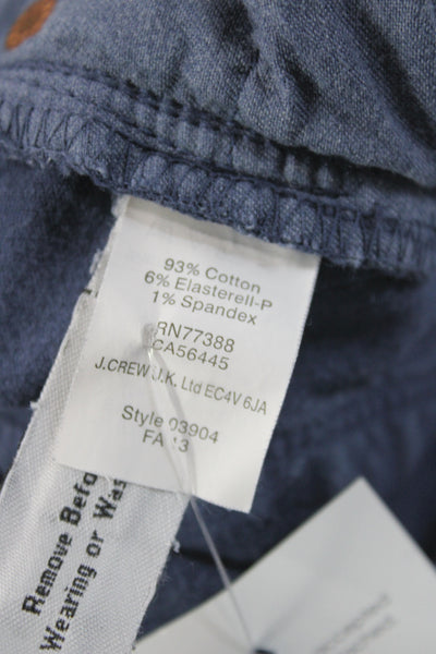 J Crew Women Ankle Pants Blue Button Cotton Casual Size 28