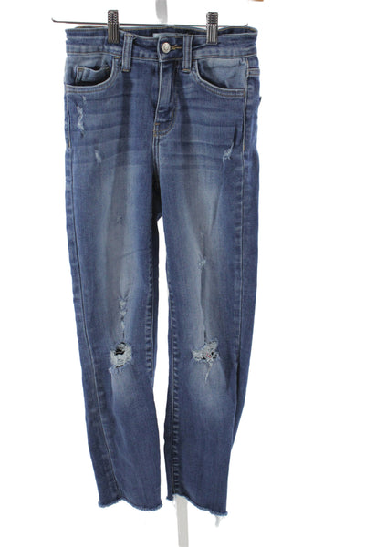 Flying Monkey Womens Ankle Jeans Blue High Rise Cotton Size 24