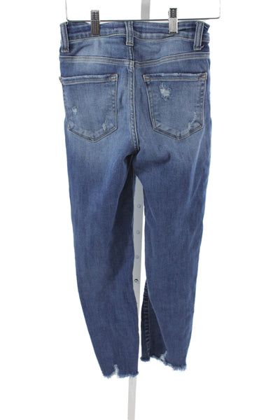 Flying Monkey Womens Ankle Jeans Blue High Rise Cotton Size 24