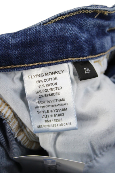 Flying Monkey Womens Ankle Jeans Blue High Rise Cotton Size 24