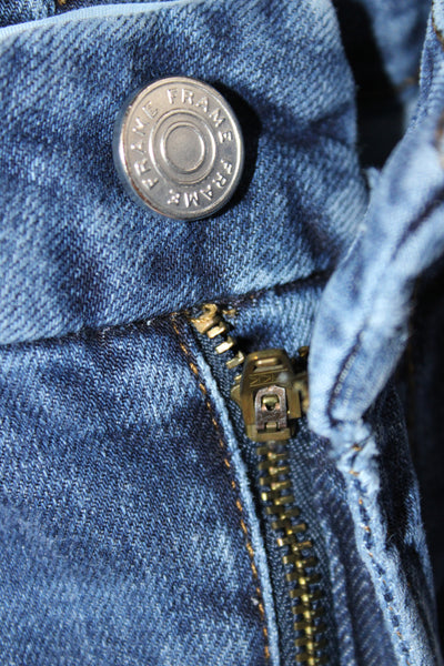 Frame Womens Cropped Jeans Blue Mid Rise Button Cotton Size 25