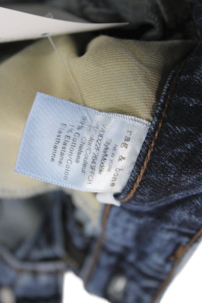 Rag & Bone Women Straight Jeans Blue Mid Rise Cotton Inseam 26 Size 26