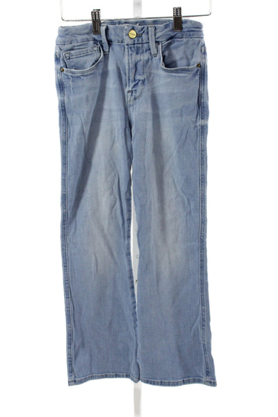 Frame Womens Straight Jeans Blue High Rise Button Cotton Size 26
