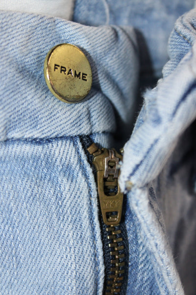 Frame Womens Straight Jeans Blue High Rise Button Cotton Size 26