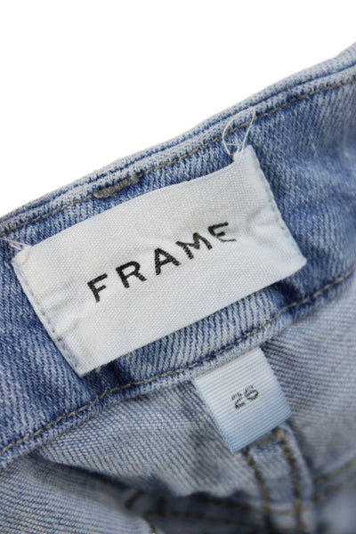Frame Womens Straight Jeans Blue High Rise Button Cotton Size 26