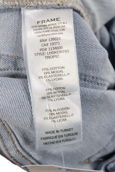 Frame Womens Straight Jeans Blue High Rise Button Cotton Size 26