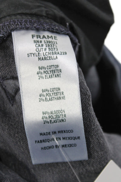 Frame Womens Cropped Black Jeans Cotton Mid Rise Size 25