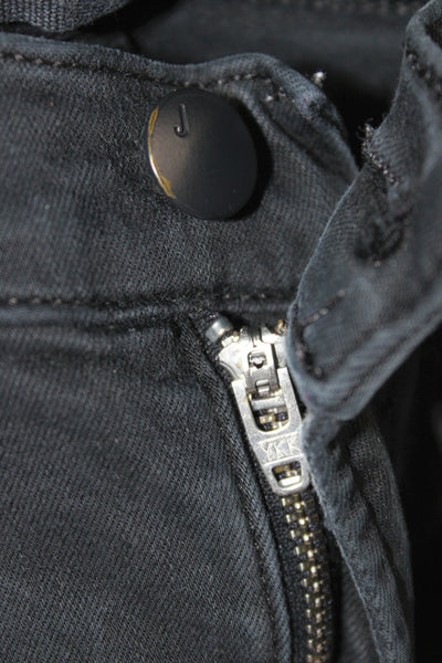 J Brand Womens Cropped Black Jeans Button Mid Rise Size 24