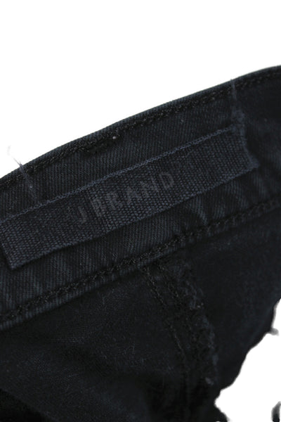 J Brand Womens Cropped Black Jeans Button Mid Rise Size 24