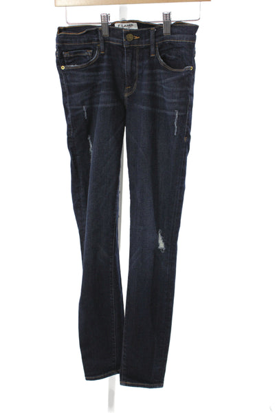 Frame Denim Womens Blue Skinny Jeans Cotton Size 28