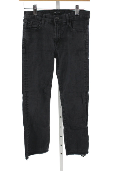 J Brand Women Ankle Jeans Black Cotton Button Size 27