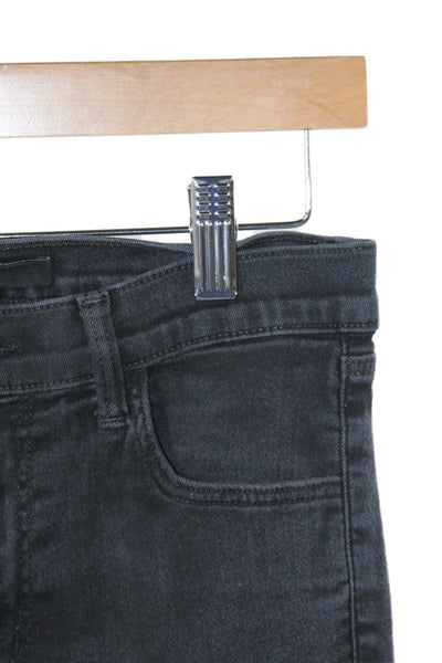 J Brand Women Ankle Jeans Black Cotton Button Size 27