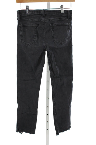 J Brand Women Ankle Jeans Black Cotton Button Size 27