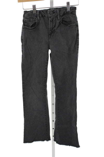 Frame Women Cropped Black Cotton Mid Rise Jeans Inseam 23 Size 25