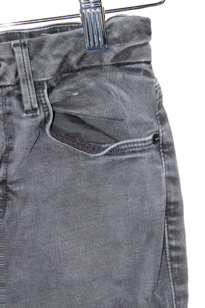 Frame Women Cropped Black Cotton Mid Rise Jeans Inseam 23 Size 25