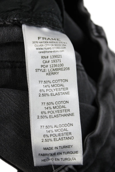 Frame Women Cropped Black Cotton Mid Rise Jeans Inseam 23 Size 25