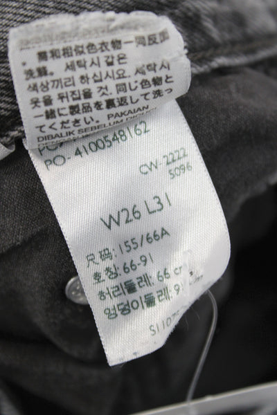 Levi Strauss & Co Mens Straight Gray Cotton Jeans High Rise Size 26