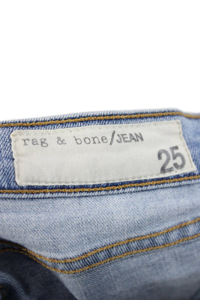 Rag & Bone Jean Womens Cropped Jeans Blue Low Rise Cotton Size 25